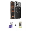 MARSİLYAN™- iPhone 17 Pro Max Kılıf Kutup Doku Serisi - Siyah Joko Magic 5D Hayalet Cam + Bilvis Titan Kamera Lens - LT