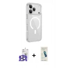 MARSİLYAN™- iPhone 17 Pro Max Kılıf Kutup Klasik Serisi - Şeffaf Pasifik Cam Ekran Koruyucu + Natural Grey Bilvis Titan Kamera Lens