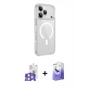 MARSİLYAN™- iPhone 17 Pro Max Kılıf Kutup Klasik Serisi - Siyah Bilvis 5in1 5D Magic Hayalet Cam Ekran Koruyucu + Bilvis Titan Kamera Lens - GS
