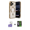 MARSİLYAN™- iPhone 17 Pro Max Kılıf Nova Işık Özel Seri - Şeffaf 360 Full Body Arka Koruyucu + Bilvis Titan Kamera Lens - GS