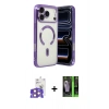 MARSİLYAN™- iPhone 17 Pro Max Kılıf Nova Işık Özel Seri - Şeffaf 360 Full Body Arka Koruyucu + Bilvis Titan Kamera Lens - TU