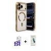 MARSİLYAN™- iPhone 17 Pro Max Kılıf Nova Işık Özel Seri - Şeffaf Pasifik Cam Ekran Koruyucu + Gümüş Bilvis Titan Kamera Lens