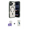 MARSİLYAN™- iPhone 17 Pro Max Kılıf Nova Işık Özel Seri - Şeffaf Pasifik Cam Ekran Koruyucu + Gümüş Bilvis Titan Kamera Lens
