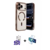 MARSİLYAN™- iPhone 17 Pro Max Kılıf Nova Işık Özel Seri - Siyah 3D Antistatik Cam Ekran Koruyucu + Bilvis Titan Kamera Lens - LT