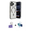 MARSİLYAN™- iPhone 17 Pro Max Kılıf Nova Işık Özel Seri - Siyah 3D Antistatik Cam Ekran Koruyucu + Bilvis Titan Kamera Lens - LT