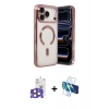 MARSİLYAN™- iPhone 17 Pro Max Kılıf Nova Işık Özel Seri - Siyah 3D Antistatik Cam Ekran Koruyucu + Bilvis Titan Kamera Lens - NLGY