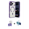 MARSİLYAN™- iPhone 17 Pro Max Kılıf Nova Işık Özel Seri - Siyah 3D Antistatik Cam Ekran Koruyucu + Bilvis Titan Kamera Lens - NLGY