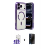 MARSİLYAN™- iPhone 17 Pro Max Kılıf Nova Işık Özel Seri - Siyah 3D Antistatik Hayalet Cam Ekran Koruyucu + Bilvis Titan Kamera Lens - GS
