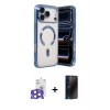 MARSİLYAN™- iPhone 17 Pro Max Kılıf Nova Işık Özel Seri - Siyah 3D Antistatik Hayalet Cam Ekran Koruyucu + Bilvis Titan Kamera Lens - NLGY