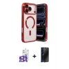 MARSİLYAN™- iPhone 17 Pro Max Kılıf Nova Işık Özel Seri - Siyah 3D Antistatik Hayalet Cam Ekran Koruyucu + Bilvis Titan Kamera Lens - TU
