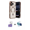 MARSİLYAN™- iPhone 17 Pro Max Kılıf Nova Işık Özel Seri - Siyah 3D Antistatik Seramik Nano Ekran Koruyucu + Bilvis Titan Kamera Lens - TU