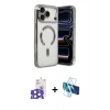MARSİLYAN™- iPhone 17 Pro Max Kılıf Nova Işık Özel Seri - Siyah 3D Antistatik Seramik Nano Ekran Koruyucu + Bilvis Titan Kamera Lens - NLGY