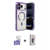 MARSİLYAN™- iPhone 17 Pro Max Kılıf Nova Işık Özel Seri - Siyah Bilvis 3D Cam Ekran Koruyucu + Bilvis Titan Kamera Lens - GS