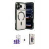 MARSİLYAN™- iPhone 17 Pro Max Kılıf Nova Işık Özel Seri - Siyah Bilvis 3D Cam Ekran Koruyucu + Bilvis Titan Kamera Lens - TU
