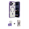 MARSİLYAN™- iPhone 17 Pro Max Kılıf Nova Işık Özel Seri - Siyah Bilvis 3D Cam Ekran Koruyucu + Bilvis Titan Kamera Lens - TU