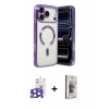MARSİLYAN™- iPhone 17 Pro Max Kılıf Nova Işık Özel Seri - Siyah Bilvis 3D Cam Ekran Koruyucu + Bilvis Titan Kamera Lens - NLGY