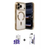 MARSİLYAN™- iPhone 17 Pro Max Kılıf Nova Işık Özel Seri - Siyah Bilvis 3X AR Hayalet Cam Ekran Koruyucu + Bilvis Titan Kamera Lens - LT
