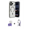 MARSİLYAN™- iPhone 17 Pro Max Kılıf Nova Işık Özel Seri - Siyah Bilvis 3X AR Hayalet Cam Ekran Koruyucu + Bilvis Titan Kamera Lens - LT
