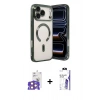 MARSİLYAN™- iPhone 17 Pro Max Kılıf Nova Işık Özel Seri - Siyah Bilvis 3X AR HD Cam Ekran Koruyucu + Bilvis Titan Kamera Lens - TU