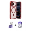 MARSİLYAN™- iPhone 17 Pro Max Kılıf Nova Işık Özel Seri - Siyah Bilvis 5in1 3D Magic Cam Ekran Koruyucu + Natural Grey Bilvis Titan Kamera Lens