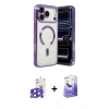 MARSİLYAN™- iPhone 17 Pro Max Kılıf Nova Işık Özel Seri - Siyah Bilvis 5in1 5D Magic Hayalet Cam Ekran Koruyucu + Bilvis Titan Kamera Lens - LT