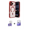 MARSİLYAN™- iPhone 17 Pro Max Kılıf Nova Işık Özel Seri - Siyah Bilvis 5in1 5D Magic Hayalet Cam Ekran Koruyucu + Bilvis Titan Kamera Lens - NLGY