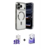 MARSİLYAN™- iPhone 17 Pro Max Kılıf Nova Işık Özel Seri - Siyah Bilvis 5in1 5D Magic Hayalet Cam Ekran Koruyucu + Bilvis Titan Kamera Lens - LT