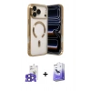 MARSİLYAN™- iPhone 17 Pro Max Kılıf Nova Işık Özel Seri - Siyah Bilvis 5in1 5D Magic Hayalet Cam Ekran Koruyucu + Bilvis Titan Kamera Lens - LT