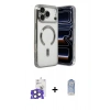 MARSİLYAN™- iPhone 17 Pro Max Kılıf Nova Işık Özel Seri - Siyah Joko Magic 5D Cam + Natural Grey Bilvis Titan Kamera Lens