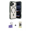 MARSİLYAN™- iPhone 17 Pro Max Kılıf Nova Işık Özel Seri - Siyah Joko Magic 5D Hayalet Cam + Bilvis Titan Kamera Lens - LT