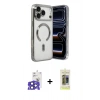 MARSİLYAN™- iPhone 17 Pro Max Kılıf Nova Işık Özel Seri - Siyah Joko Magic 5D Hayalet Cam + Bilvis Titan Kamera Lens - LT