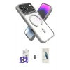 MARSİLYAN™- iPhone 17 Pro Max Kılıf Nova Yansıma Serisi - Şeffaf Pasifik Cam Ekran Koruyucu + Natural Grey Bilvis Titan Kamera Lens