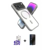 MARSİLYAN™- iPhone 17 Pro Max Kılıf Nova Yansıma Serisi - Siyah 3D Antistatik Hayalet Cam Ekran Koruyucu + Bilvis Titan Kamera Lens - GS
