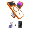 MARSİLYAN™- iPhone 17 Pro Max Kılıf Nova Yansıma Serisi - Siyah 3D Antistatik Hayalet Cam Ekran Koruyucu + Bilvis Titan Kamera Lens - GS