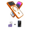 MARSİLYAN™- iPhone 17 Pro Max Kılıf Nova Yansıma Serisi - Siyah 3D Antistatik Hayalet Cam Ekran Koruyucu + Bilvis Titan Kamera Lens - TU