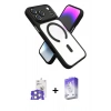 MARSİLYAN™- iPhone 17 Pro Max Kılıf Nova Yansıma Serisi - Siyah Bilvis 5in1 3D Magic Cam Ekran Koruyucu + Bilvis Titan Kamera Lens - GS