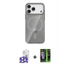 MARSİLYAN™- iPhone 17 Pro Max Kılıf Pusula Form Özel Seri - Şeffaf 360 Full Body Arka Koruyucu + Bilvis Titan Kamera Lens - NLGY
