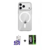 MARSİLYAN™- iPhone 17 Pro Max Kılıf Pusula Form Özel Seri - Şeffaf 360 Full Body Arka Koruyucu + Bilvis Titan Kamera Lens - NLGY