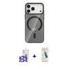 MARSİLYAN™- iPhone 17 Pro Max Kılıf Pusula Form Özel Seri - Şeffaf Pasifik Cam Ekran Koruyucu + Bilvis Titan Kamera Lens - GS