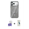 MARSİLYAN™- iPhone 17 Pro Max Kılıf Pusula Form Özel Seri - Şeffaf Pasifik Cam Ekran Koruyucu + Bilvis Titan Kamera Lens - LT