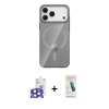 MARSİLYAN™- iPhone 17 Pro Max Kılıf Pusula Form Özel Seri - Şeffaf Pasifik Cam Ekran Koruyucu + Bilvis Titan Kamera Lens - NLGY