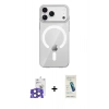 MARSİLYAN™- iPhone 17 Pro Max Kılıf Pusula Form Özel Seri - Şeffaf Pasifik Cam Ekran Koruyucu + Bilvis Titan Kamera Lens - NLGY