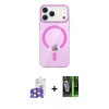 MARSİLYAN™- iPhone 17 Pro Max Kılıf Pusula Form Özel Seri - Siyah 360 Mat Full Body Arka Koruyucu + Turuncu Bilvis Titan Kamera Lens
