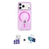 MARSİLYAN™- iPhone 17 Pro Max Kılıf Pusula Form Özel Seri - Siyah 3D Antistatik Cam Ekran Koruyucu + Bilvis Titan Kamera Lens - NLGY