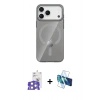 MARSİLYAN™- iPhone 17 Pro Max Kılıf Pusula Form Özel Seri - Siyah 3D Antistatik Cam Ekran Koruyucu + Bilvis Titan Kamera Lens - GS