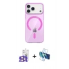 MARSİLYAN™- iPhone 17 Pro Max Kılıf Pusula Form Özel Seri - Siyah 3D Antistatik Cam Ekran Koruyucu + Bilvis Titan Kamera Lens - TU