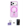 MARSİLYAN™- iPhone 17 Pro Max Kılıf Pusula Form Özel Seri - Siyah 3D Antistatik Hayalet Cam Ekran Koruyucu + Bilvis Titan Kamera Lens - GS