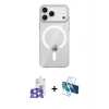 MARSİLYAN™- iPhone 17 Pro Max Kılıf Pusula Form Özel Seri - Siyah 3D Antistatik Seramik Nano Ekran Koruyucu + Bilvis Titan Kamera Lens - GS