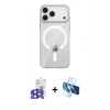 MARSİLYAN™- iPhone 17 Pro Max Kılıf Pusula Form Özel Seri - Siyah 3D Antistatik Seramik Nano Ekran Koruyucu + Bilvis Titan Kamera Lens - LT