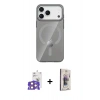 MARSİLYAN™- iPhone 17 Pro Max Kılıf Pusula Form Özel Seri - Siyah Bilvis 3D Cam Ekran Koruyucu + Bilvis Titan Kamera Lens - TU